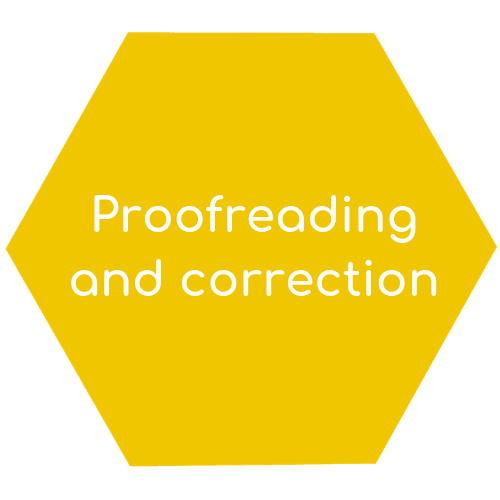 proofreading and correction hexagon