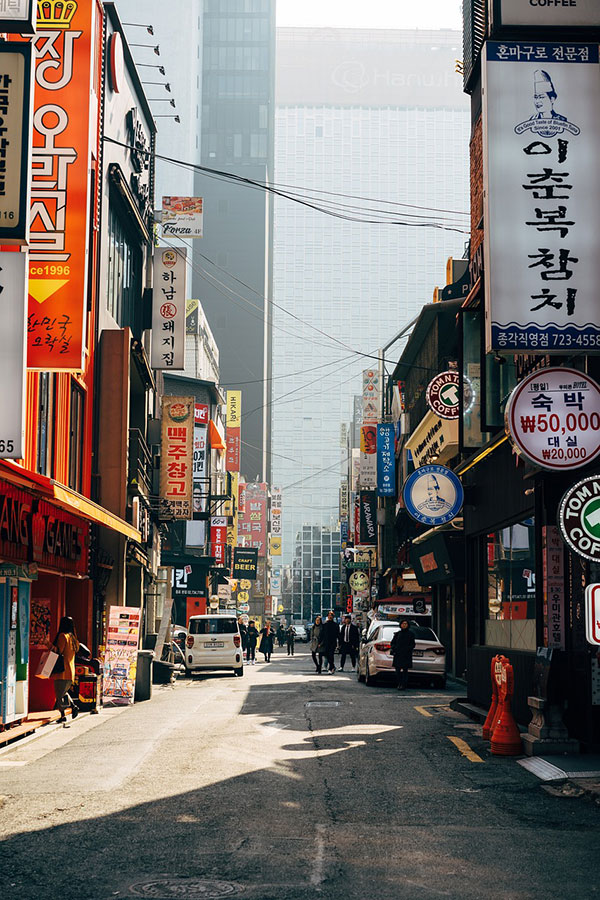 Straße in Seoul, Südkorea
